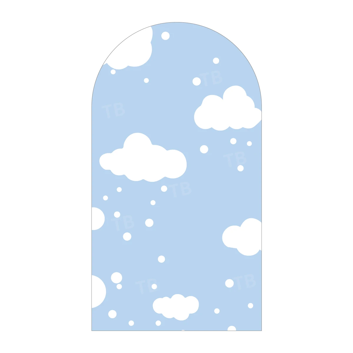 خلفية قوس منطاد الهواء الساخن الأزرق لاستحمام الطفل والأطفال وديكورات حفلات أعياد الميلاد الأولى وخلفية التصوير الفوتوغرافي والنسيج المرن #4