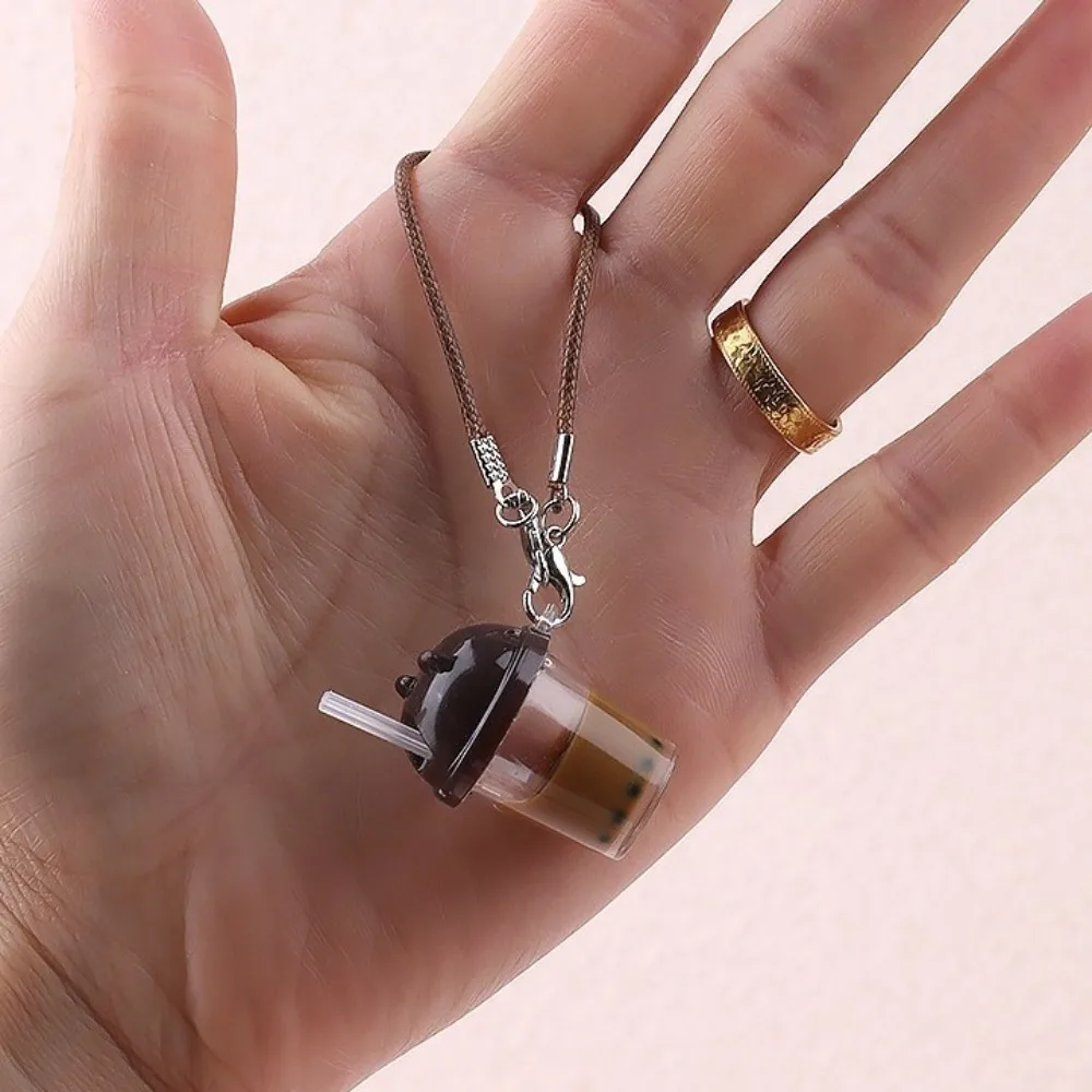 かわいいバブルティーハンドバッグチャームミニサイズカラフルミルクティーペンダントシミュレーションモデル樹脂カーキーホルダー子供向けギフト