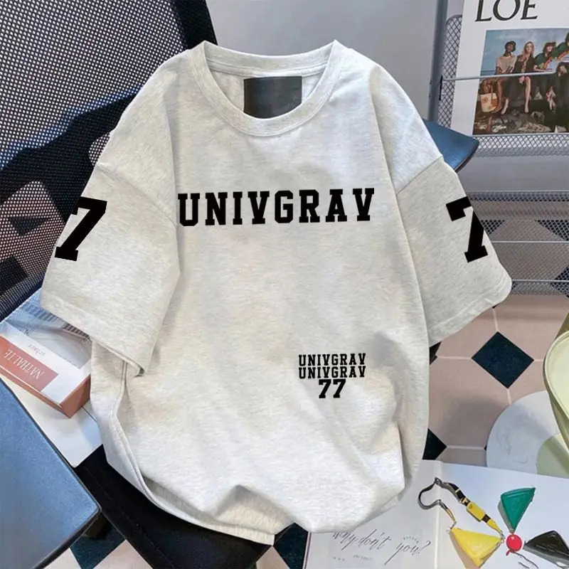 New Korean-style Retro Fashion Individual Short-sleeved Men's High-end Loose and Slimming Women's T-shirt for Summer 2026