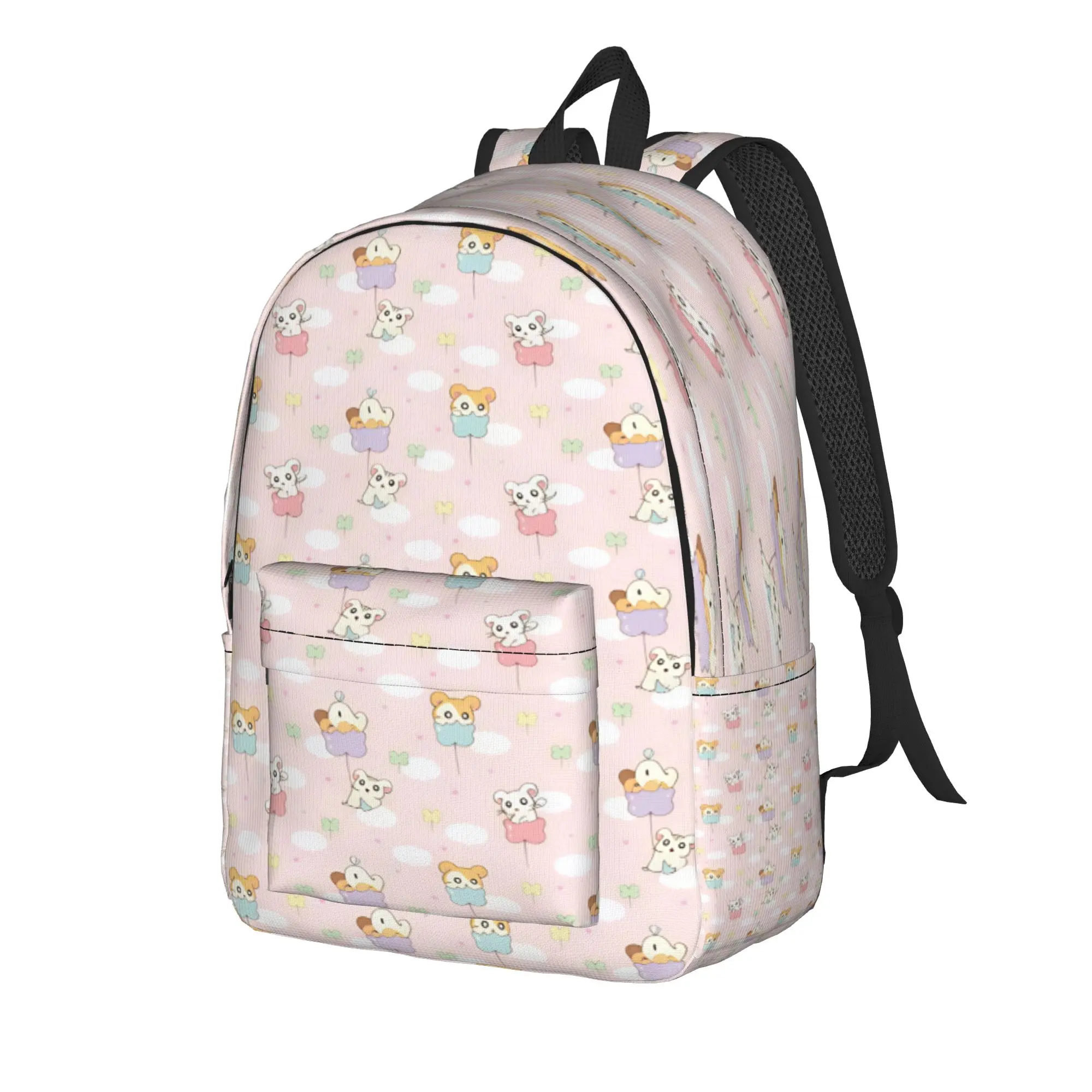 Hamutaro Backpack  Fun Backpacks Boy Girl Outdoor Lightweight High School Bags Custom Rucksack
