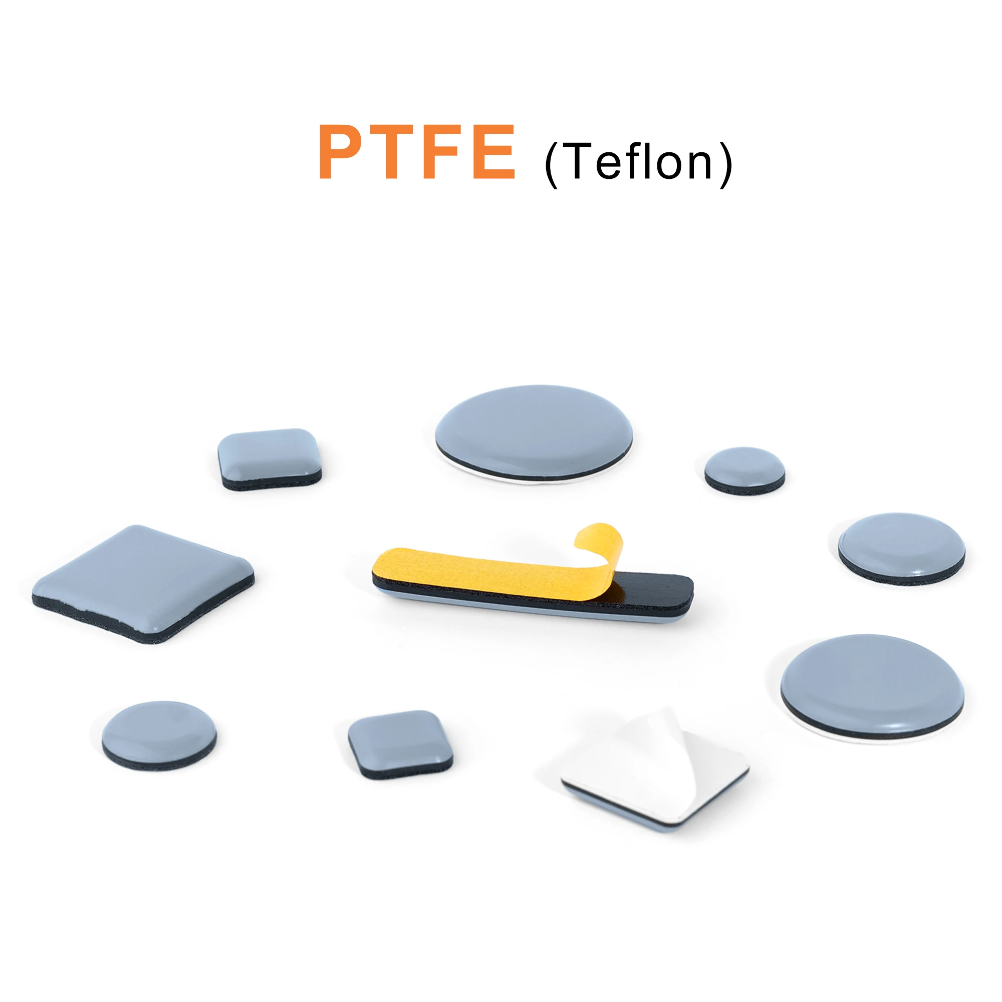 20PCS Glider Sliding Furniture Feet Pads Round Square Rectangular PTFE Teflon Adhesive Sliders Mover Pad for Chair Table image 2