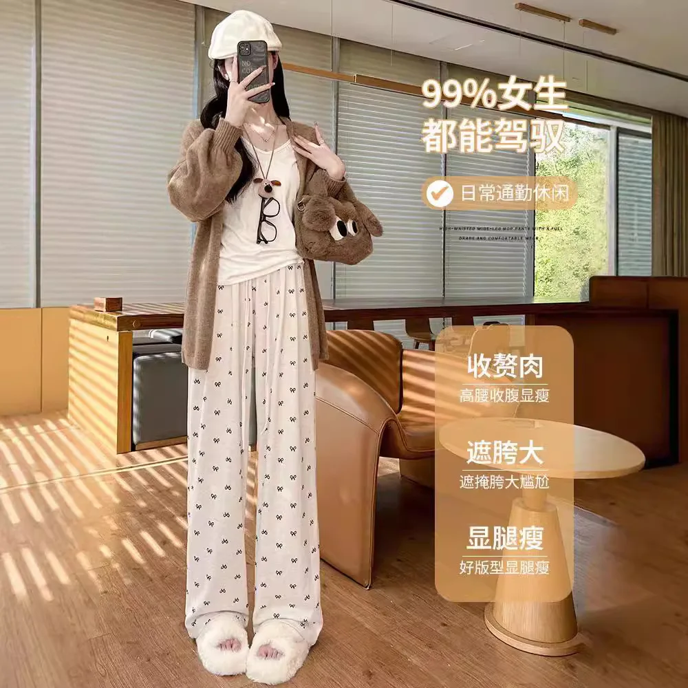 

Широкие брюки Y2K, черные, нерегулярные, женские, весенние, водоотталкивающие, саржа, без манжет, минимализм, эластичный подарок для кампуса, простые блестки