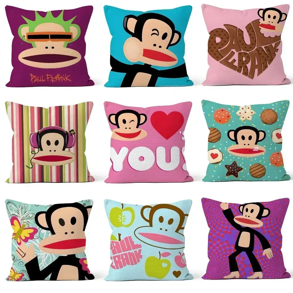Mascot Paul Frank Julius the Monkey Cushion Cover Throw Pillow Soft Short Plush Cozy Colorfast For Sofa Bedroom Home Decor