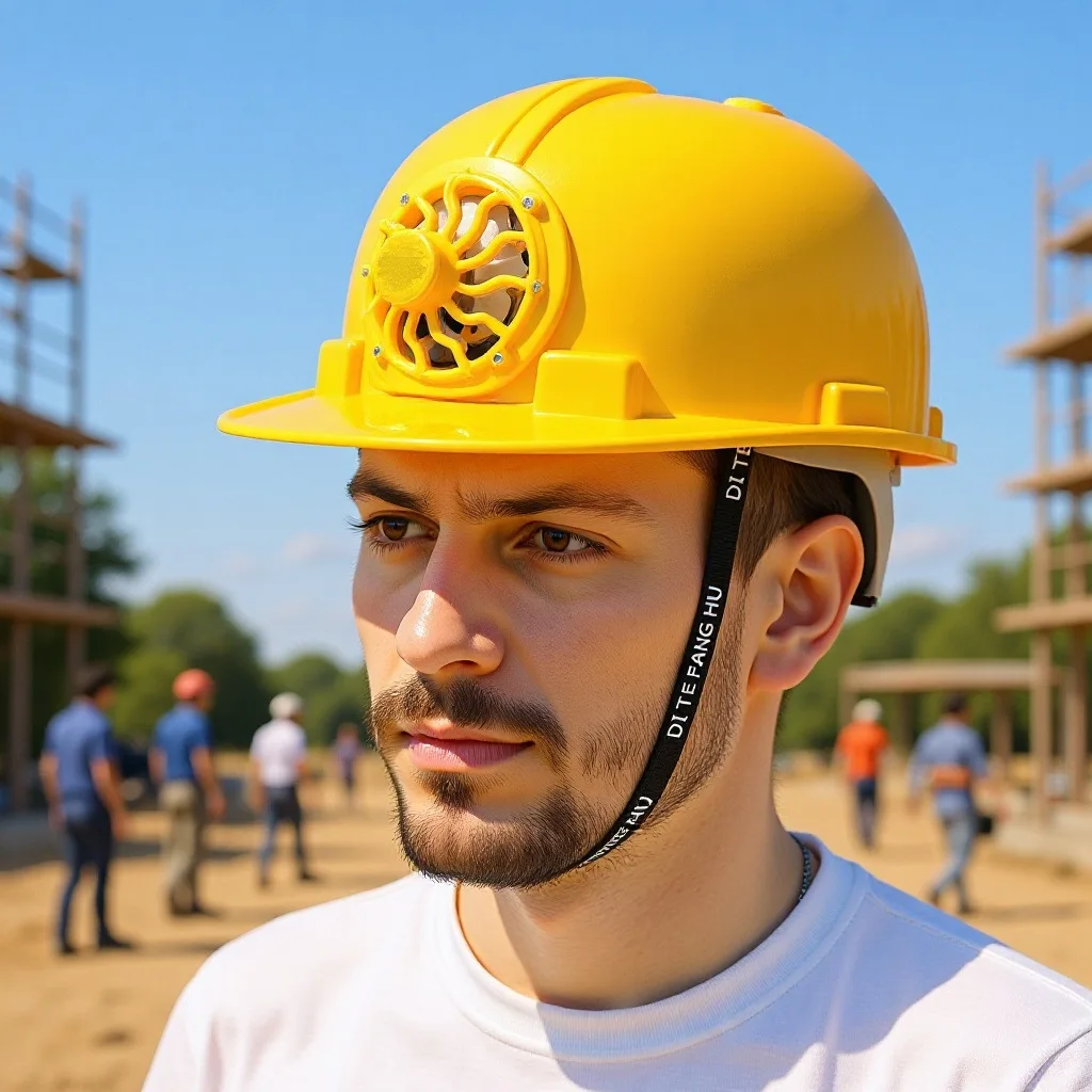 Solar with Fan Dust-proof Construction Site Sun Protection Hat Summer Outdoor Construction Labor Protection Hat Breathable