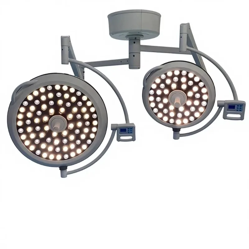 Surgical Lighting Equipment LED Shadowless Lamp Suspended 700+500 Operating Light with Cold Light for Dentist and Surgery