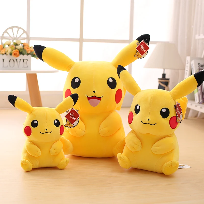 Tamanho grande pikachu plushies boneca anime pokemon kawaii pikachu brinquedos de pelúcia macio alta qualidade preenchimento presentes de natal para crianças