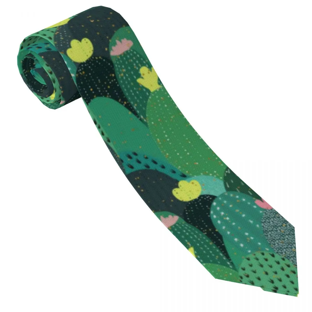 Tropical Print Tie Green Teal Cactus Cool Fashion Neck Ties For Men Women Wedding Quality Collar Tie Custom Necktie Accessories