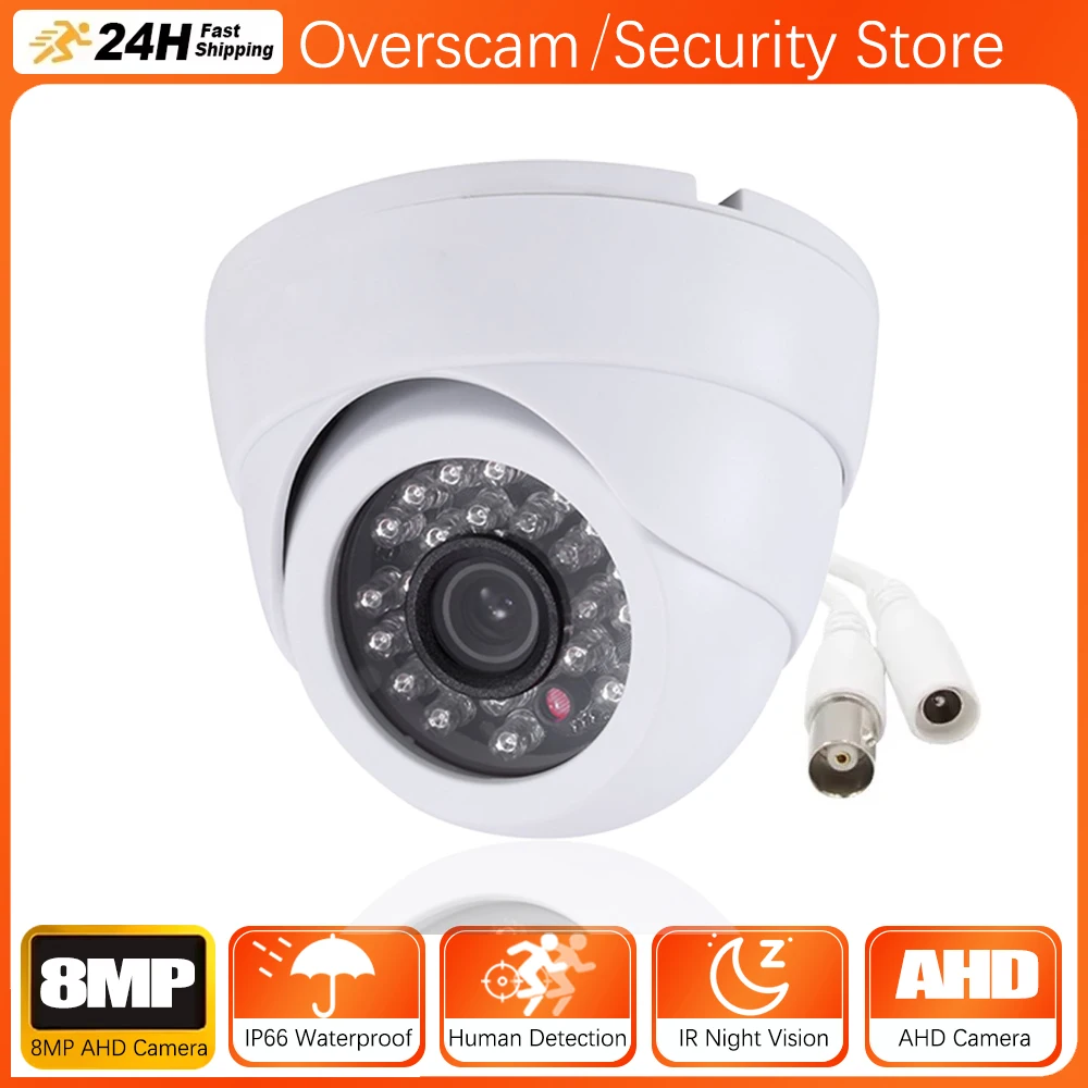

Купольная уличная камера видеонаблюдения AHD 8MP/5MP с ИК-подсветкой, ночным видением и датчиком движения, BNC, для домашнего использования