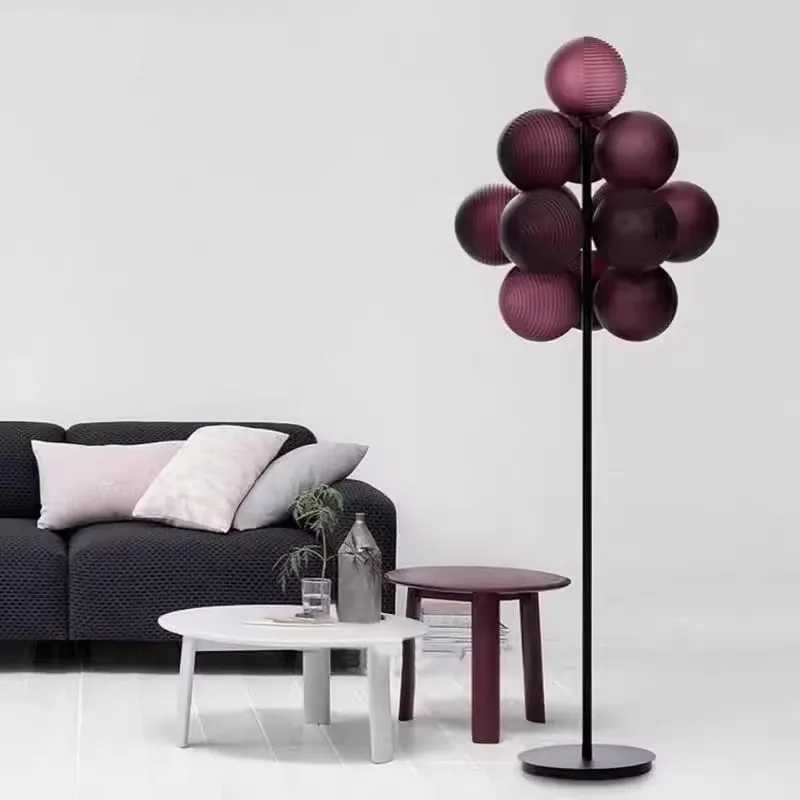 

Nordic Design Atmospheric Grape Floor Light Living Room Bedroom Villa Glass Floor Lamp Decor Floor Light