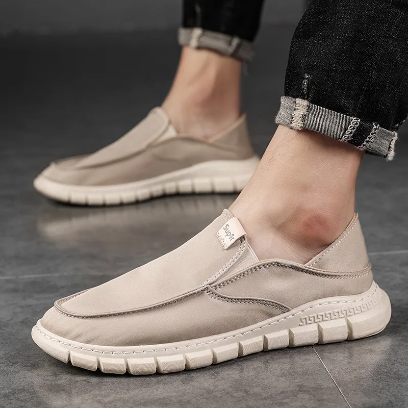 Men Flat Loafers 2023 New Fashion Canvas Casual Shoes Moccasins Breathable Sneakers Comfort Flats Plus Size  Zapatillas Hombre