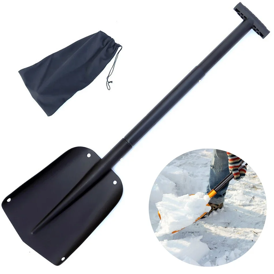 Retractable Outdoor Snow Shovel Aluminum alloy Ice Shovel Winter Snow Remover Tool Camping Garden Folding Shovel Survival Tools 