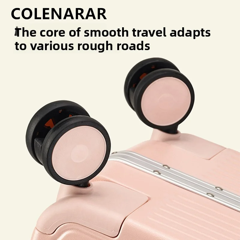 COLENARA 20 "22" 24 "26 인치 캐빈 수하물 PC 탑승 상자 알루미늄 프레임 트롤리 케이스 대용량 암호 상자 롤링 가방
