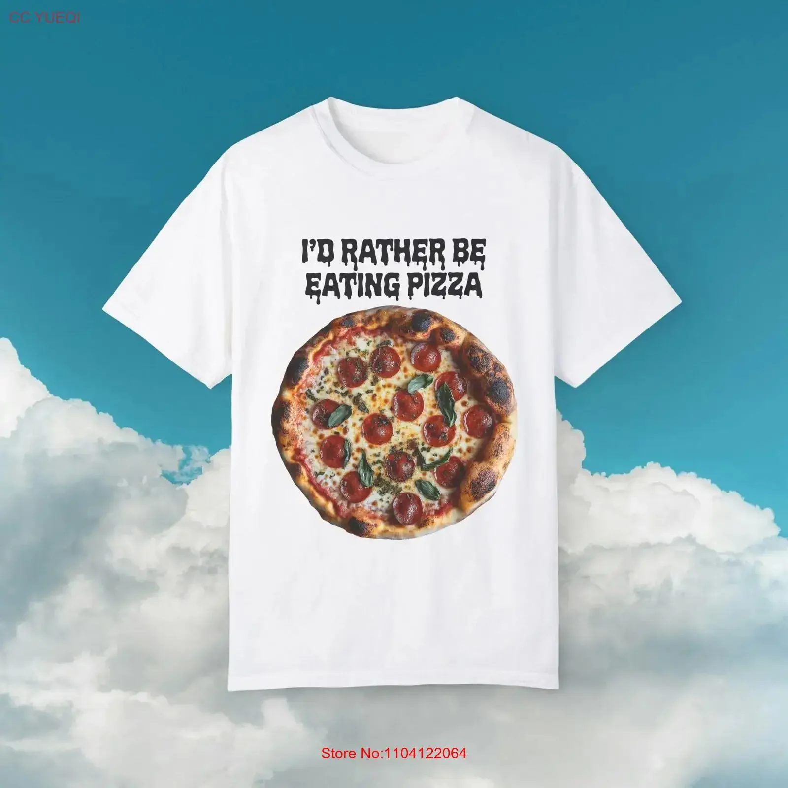 أفضل أن أكل البيتزا تي شيرت مضحك الغذاء Pepperoni مريح ميمي لعشاق خمر غسلها موضة متعددة الاستخدامات قليلاً للجنسين #1