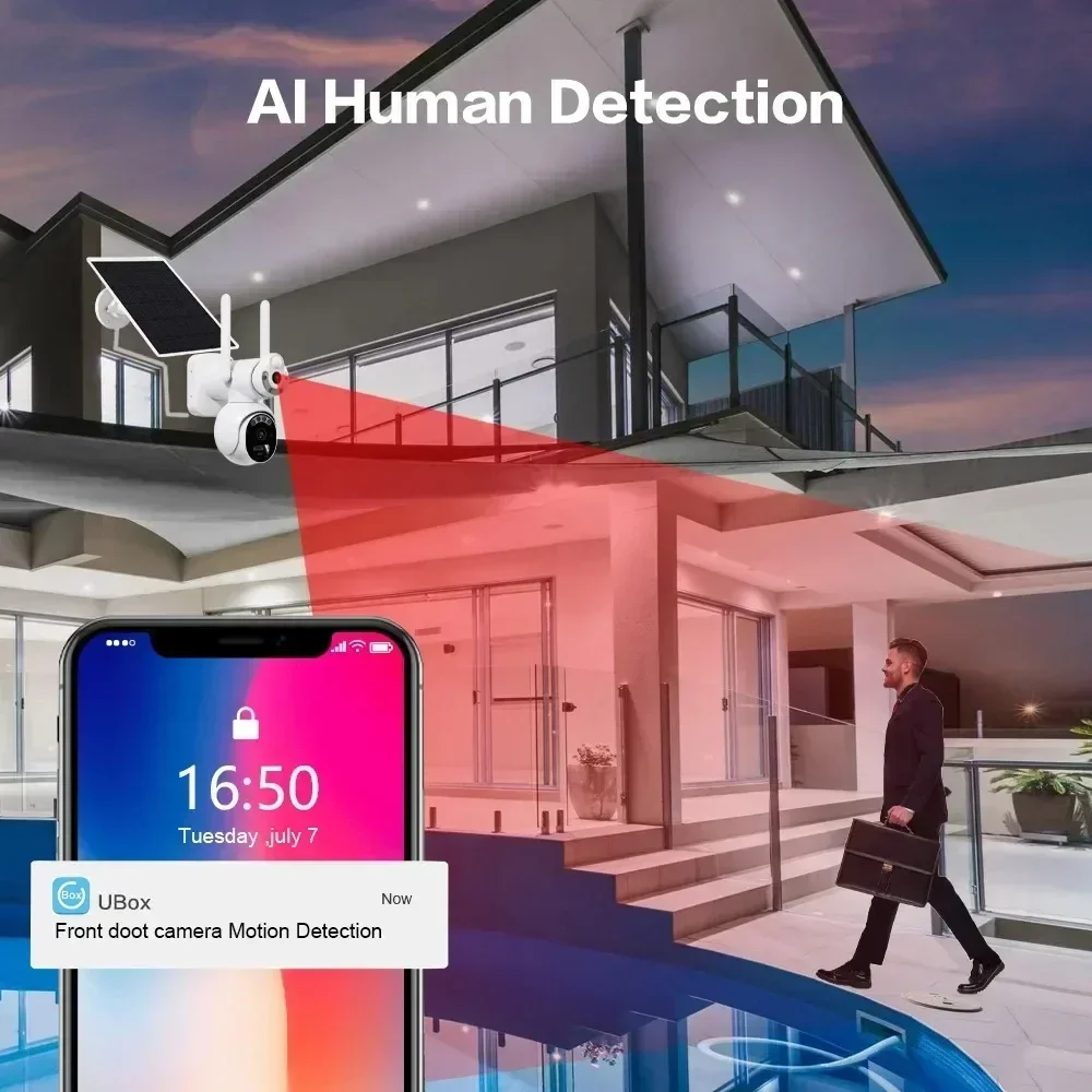 10CH 4K Solar Wifi PTZ Security Camera Sytem 12.5" LCD Monitor NVR Kit 2 Way Audio Wireless CCTV Video Surveillance System Kit