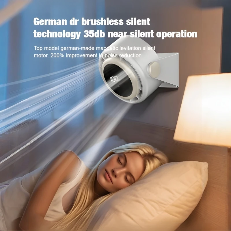 مروحة سطح المكتب المنزلية الصغيرة القابلة لإعادة الشحن، مروحة توزيع رقمية كتم الصوت، مكتب سكن الطلاب، مروحة كهربائية رائعة، مبرد صيفي