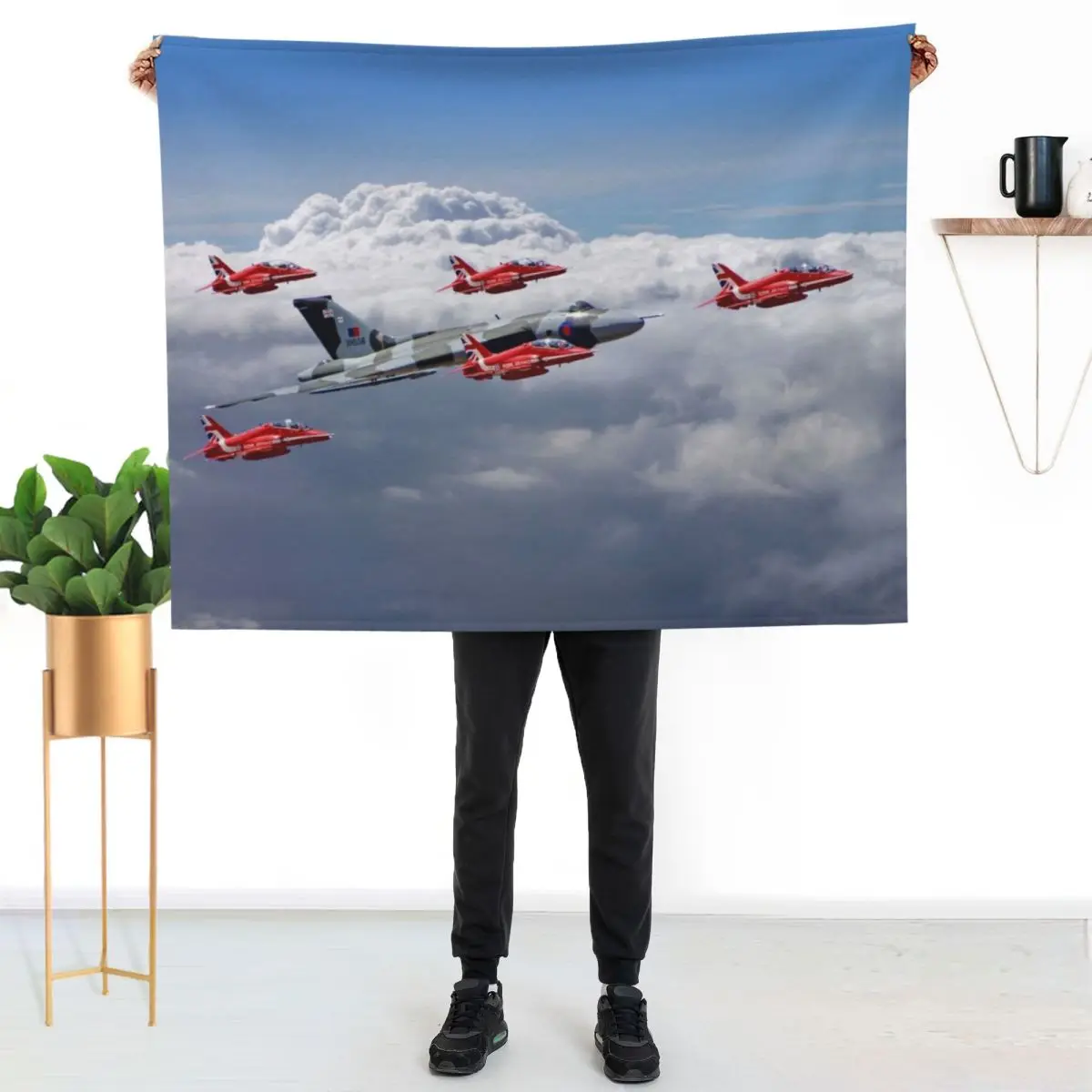 Final Vulcan Flight With The Red Arrows - 3 Throw Blanket halloween Softest Plush Moving Blankets