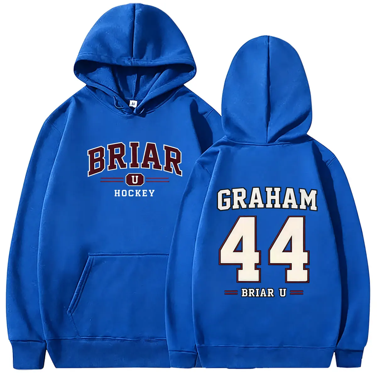 Off Campus Briar University Hockey Graham 44 Grafik-Hoodie Herren Damen Vintage Oversized Sweatshirt Männlicher Mode-Pullover Hoodie – Detail 11
