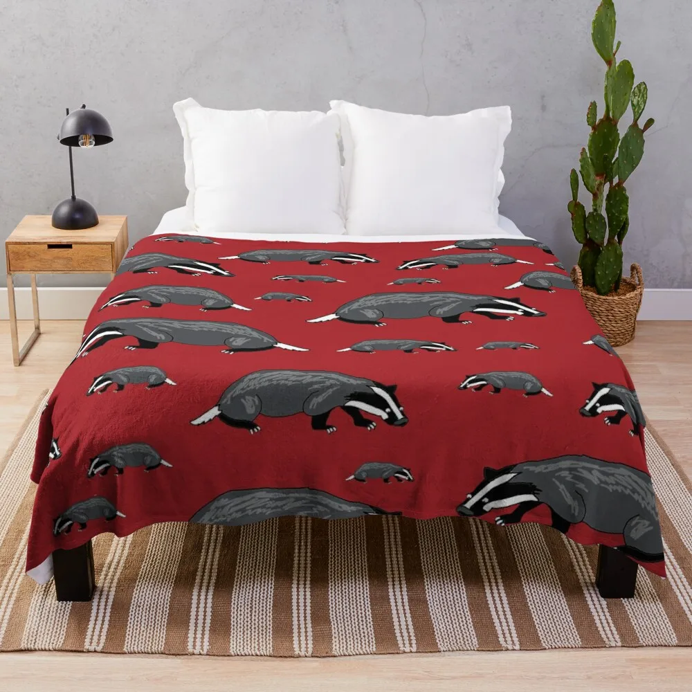 

Save The Badgers Red Cartoon Throw Blanket Flannels christmas gifts Stuffeds Furrys Blankets