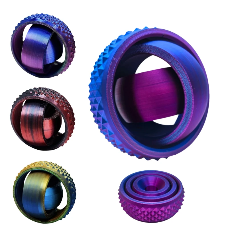 New 3D Printed Rotating Ball Toy O-Shaped Universal Fingertip Gyroscope Gravity Rotation Anxiety Relief Decompression Cool Toy