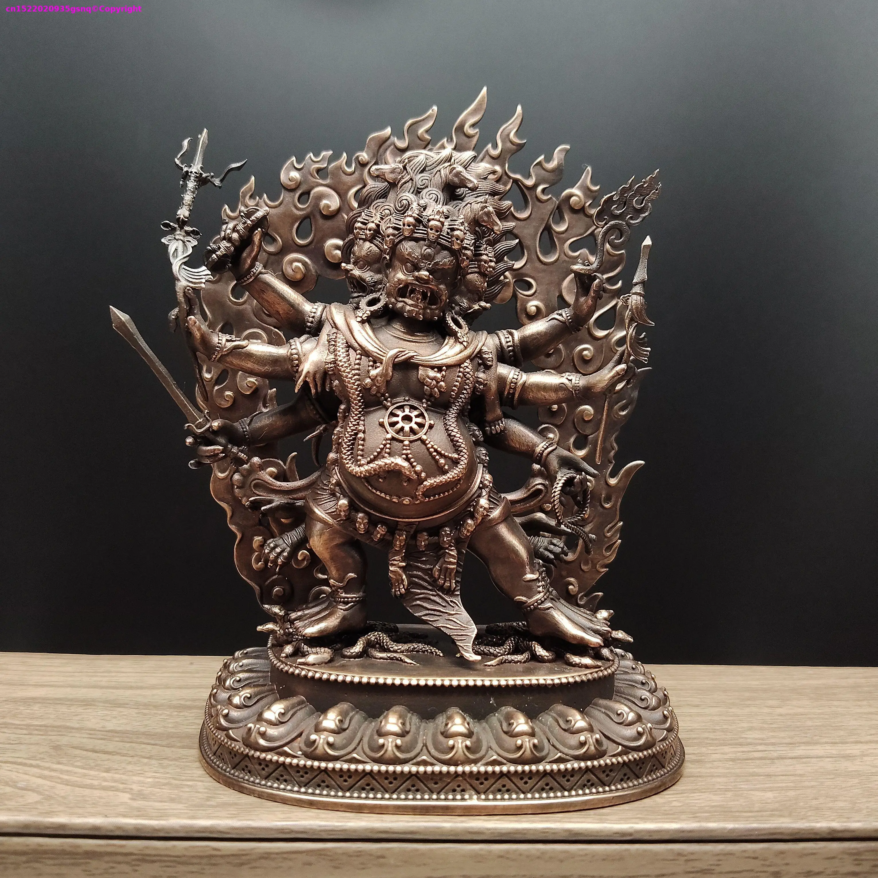 Special Offer Exquisite copper carving Tibet Holy Hayagriva Ma Tou Ming Wang Buddhist temple altar lama monk worship 12cm