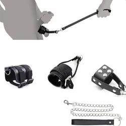 Male Leather Penis Lock Cock Ring Bondage Metal Chain Leader Erection Delay Ejaculation ball stretcher massager Sex Toy For Men