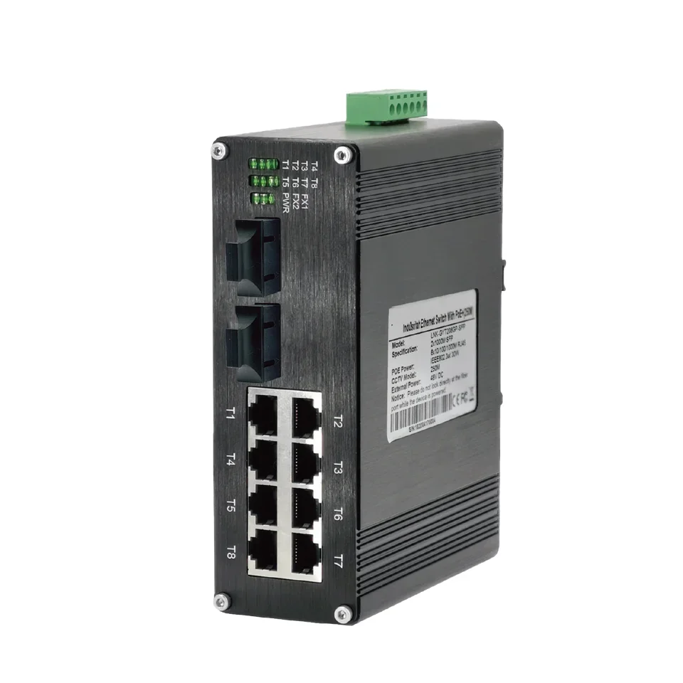 8-Port1000mbps+2port SC, 20KM with Intelligent Gigabit Network Switch for Security camera