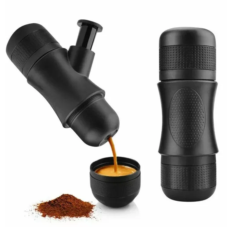 Mesin kopi tekanan tangan Mini portabel, mesin Espresso kopi tekanan genggam kantor/rumah kantor perjalanan luar ruangan