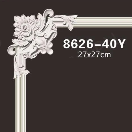 

Polyurethane house decoration element ceiling curtain wall profiles moulding ornament of corners and frame
