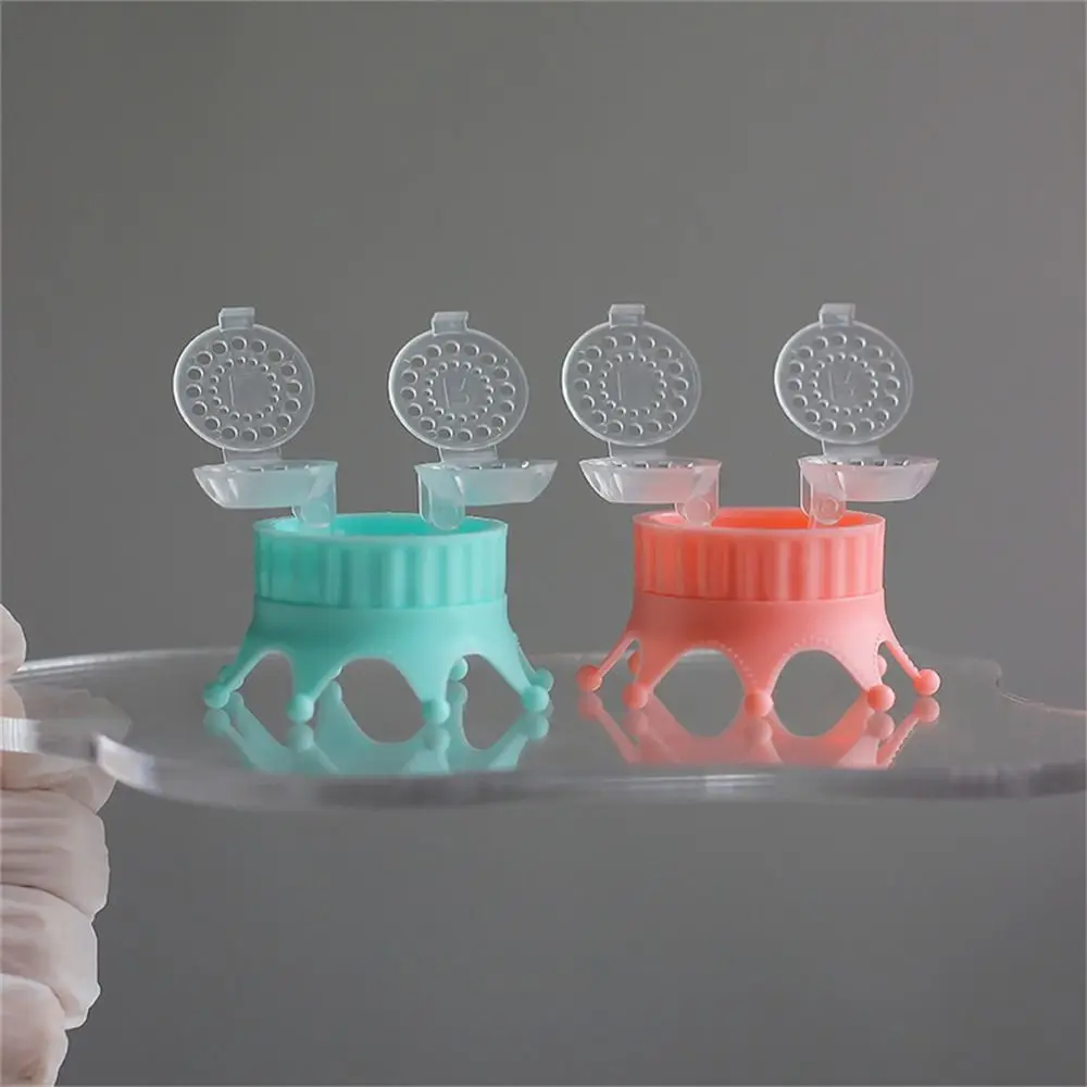 Lente de contato de plástico portátil para mulheres e meninas, bonito manualmente rotativo Cleaner Box, armazenamento titular