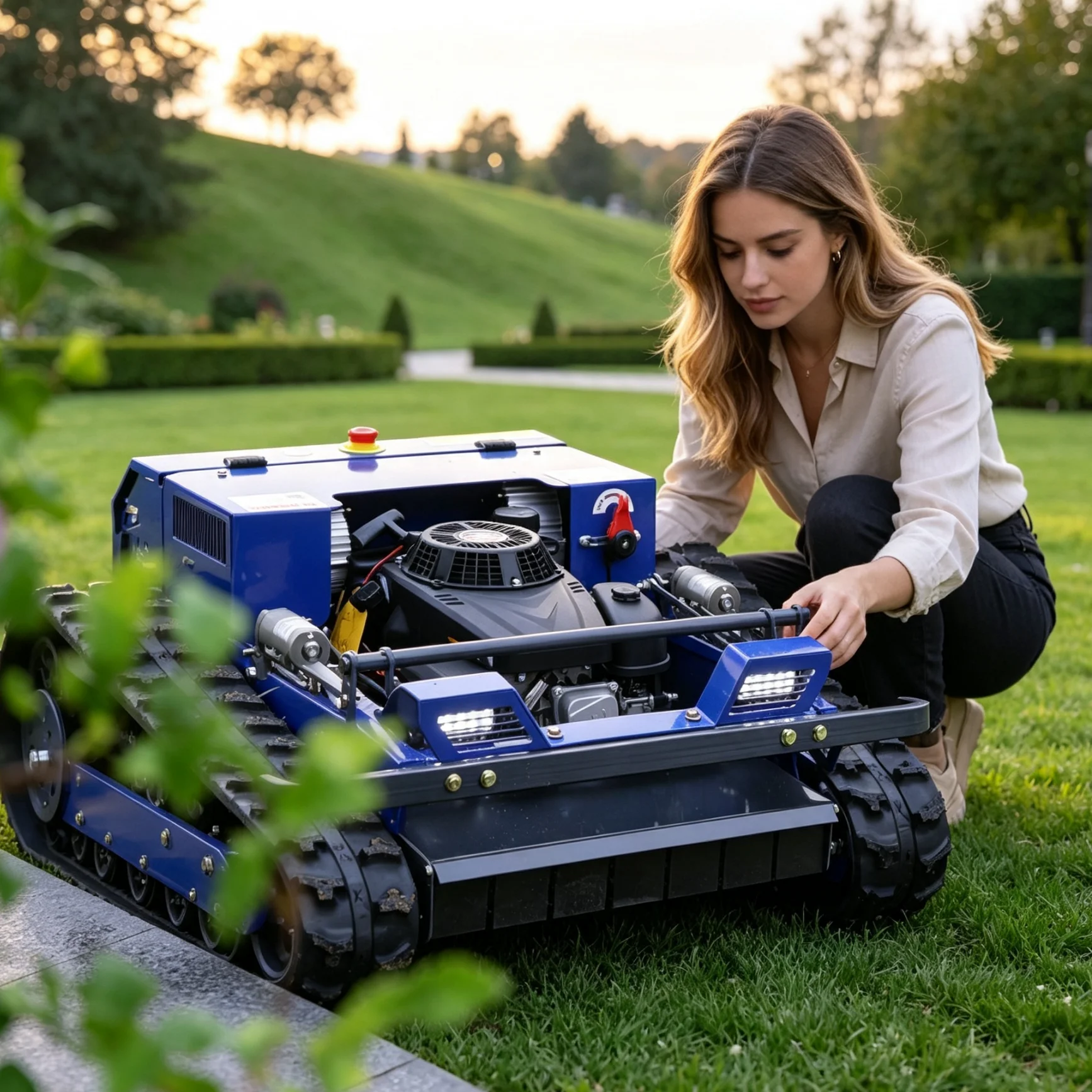 Customized Remote Control Lawn Mower, anti-rollover mower for unsupported steep slope lawns in wild suburban areas