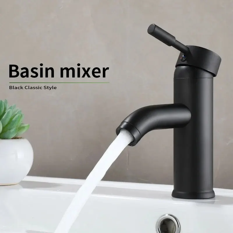 Waschbecken armaturen aus Edelstahl Edelstahl, Wasserhahn, schwarz, minimalist isch