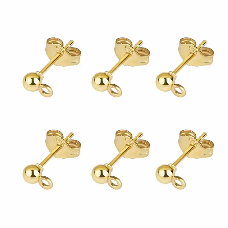 50 teile/los 925 Silber Überzogene Blank Post Ohrring Bolzen Basis Pin Mit Ohrring Stecker Erkenntnisse Ohr Zurück DIY Schmuck Machen Zubehör