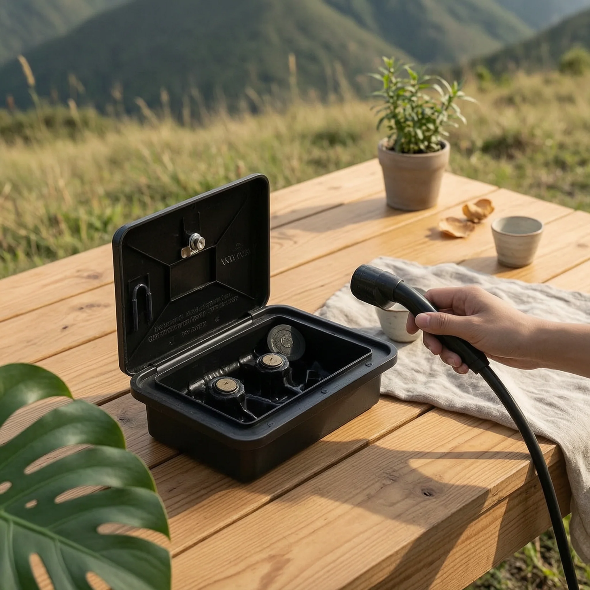 RV Exterior Shower Kit Easy to Install RV Outside Shower Box Weather-Resistant Adjustable Water Flow for Travel Vehicle