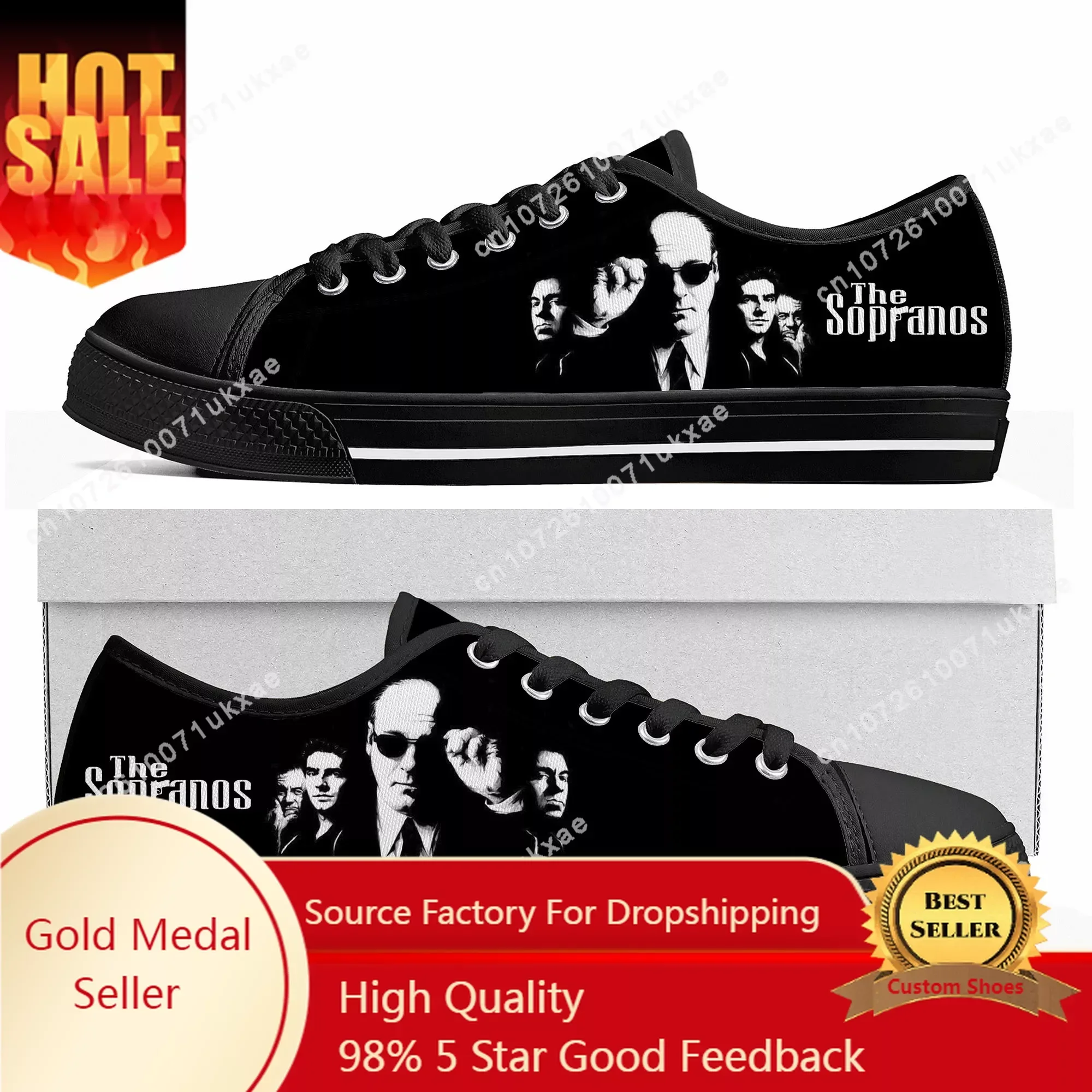 Sopranos Low Top Sneakers Mens Womens Teenager High Quality Tony Soprano Gandolfini Canvas Sneaker Casual Shoes Customize Shoe