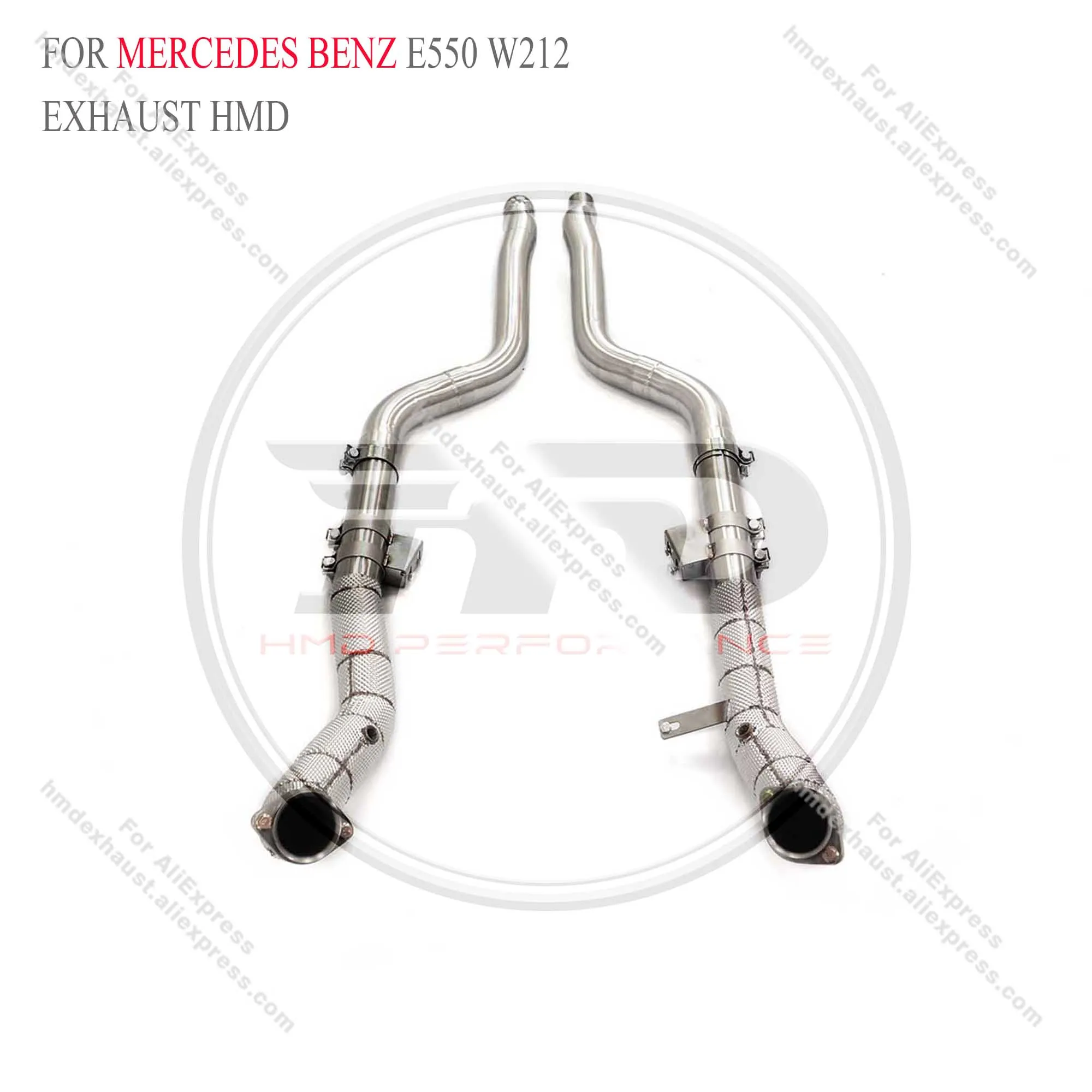 HMD Exhaust System High Flow Performance Downpipe for Mercedes benz E550 W212 With heat shield