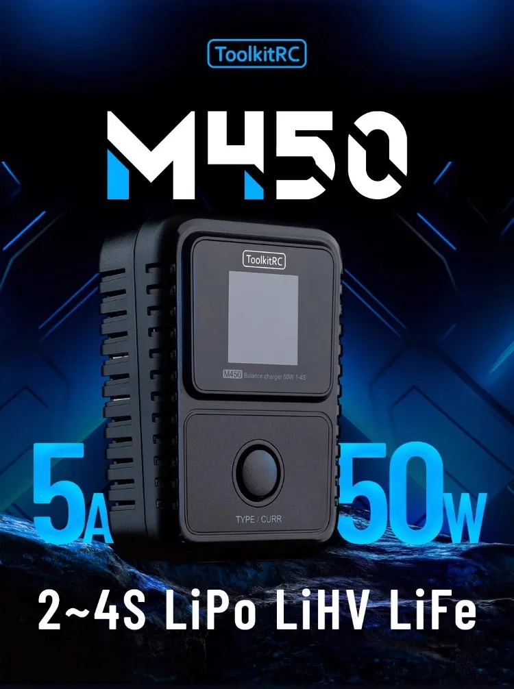

ToolkitRC M450 1-4s Balanced Charger 50w Intelligent Charging Lipo LiHV Life