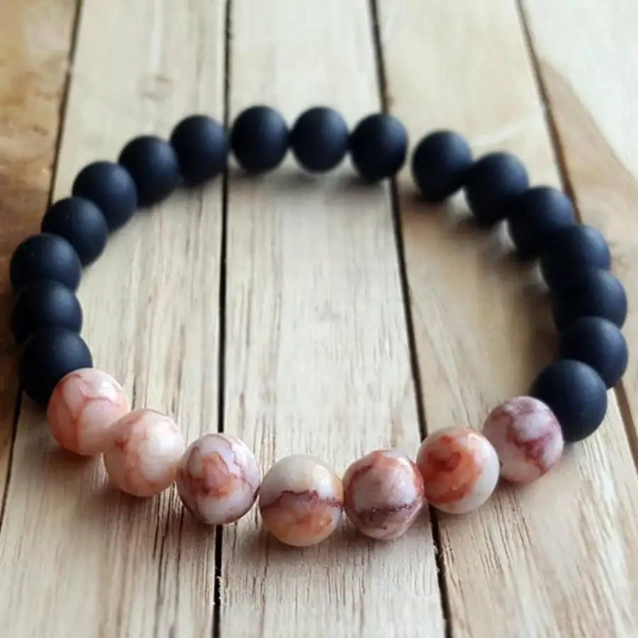 

Handmade natural stone bead bracelet,men's cuff button bracelet,Ramadan prayer bead,women's meditation,holiday gift,daily wear