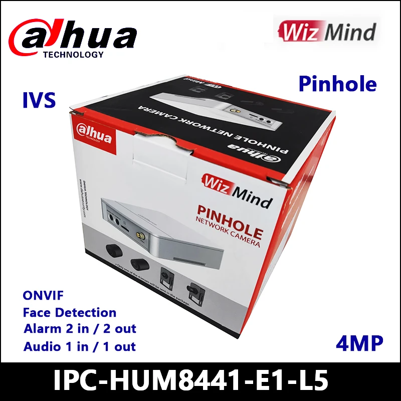 Imagem -02 - Dahua 4mp Ipc-hum8441-e1-l5 Covert Pin Buraco Wizmind Rede Mini Câmera Kit Suporte Onvif Detecção de Rosto Detecção de Movimento