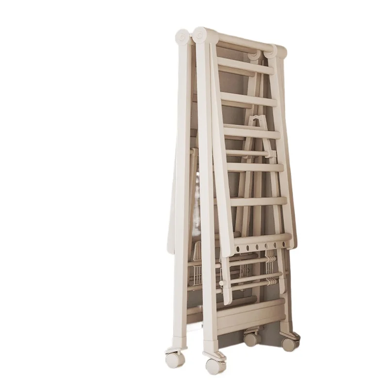

Thickened clothes drying folding rack, movable drying rack, balcony cooling hanger, household floor-to-ceiling indoor clothes