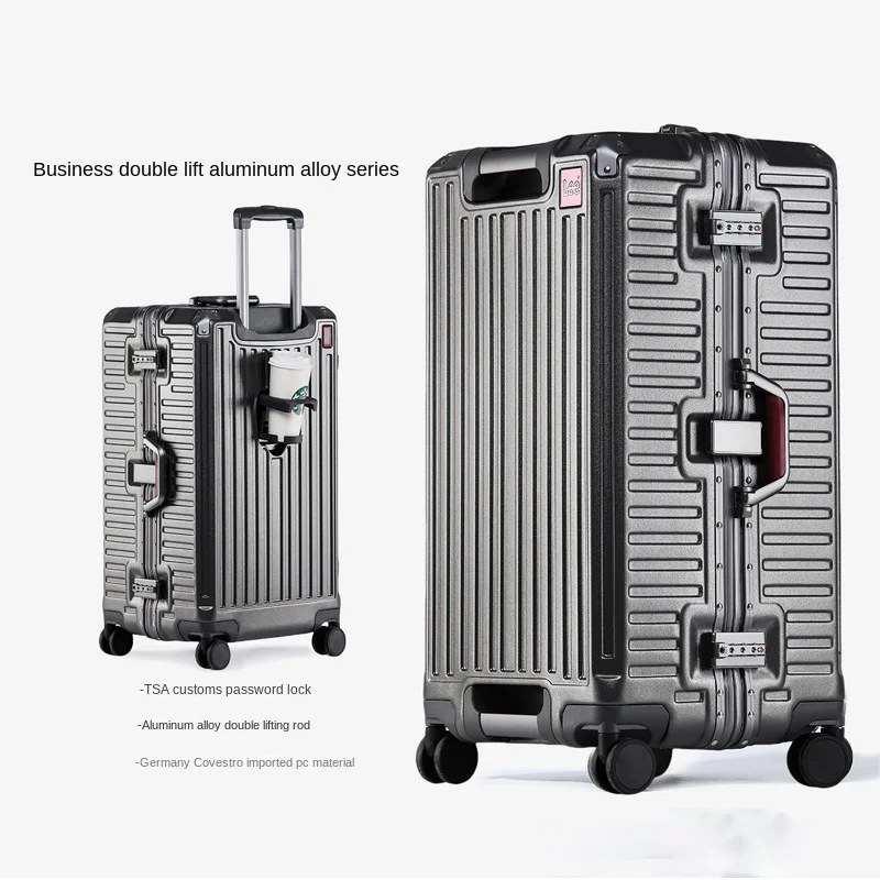 

Large Capacity Suitcase Lockable Luggage with Aluminum Frame for Business 20 inch Carry-on Cabin Suitcase Oversized 28/30 inch