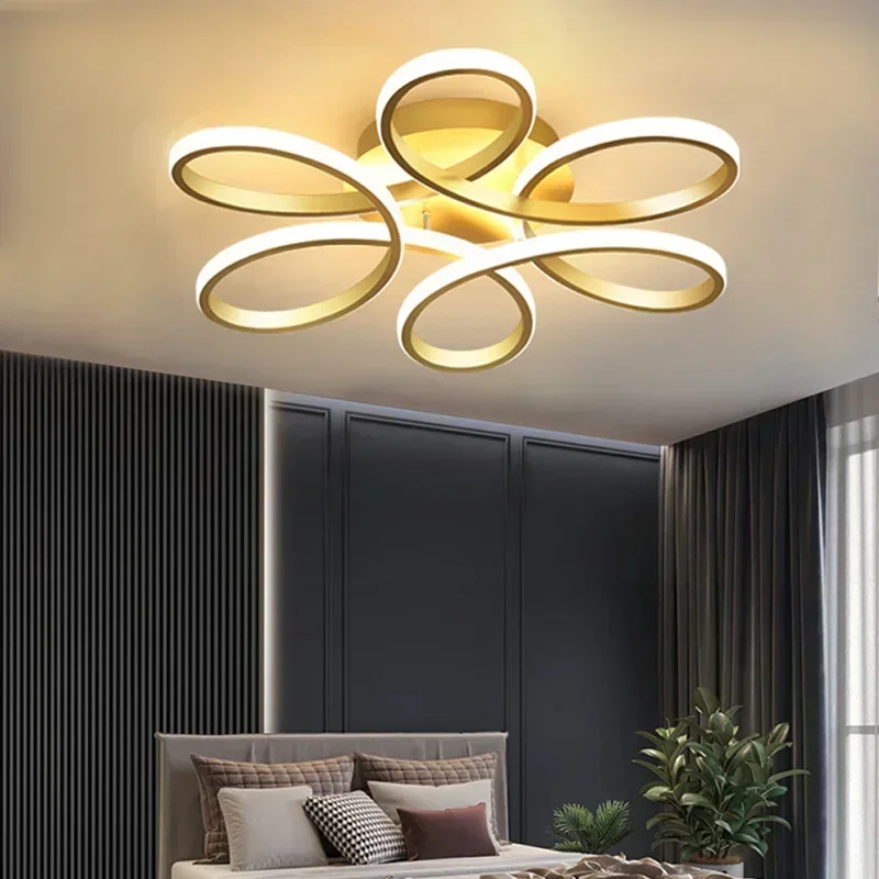 Modern LED Ceiling Lamp For Living Room Restaurant Bedroom corridor Chandelier Six Petal Flower Design Lighting Fixture luster