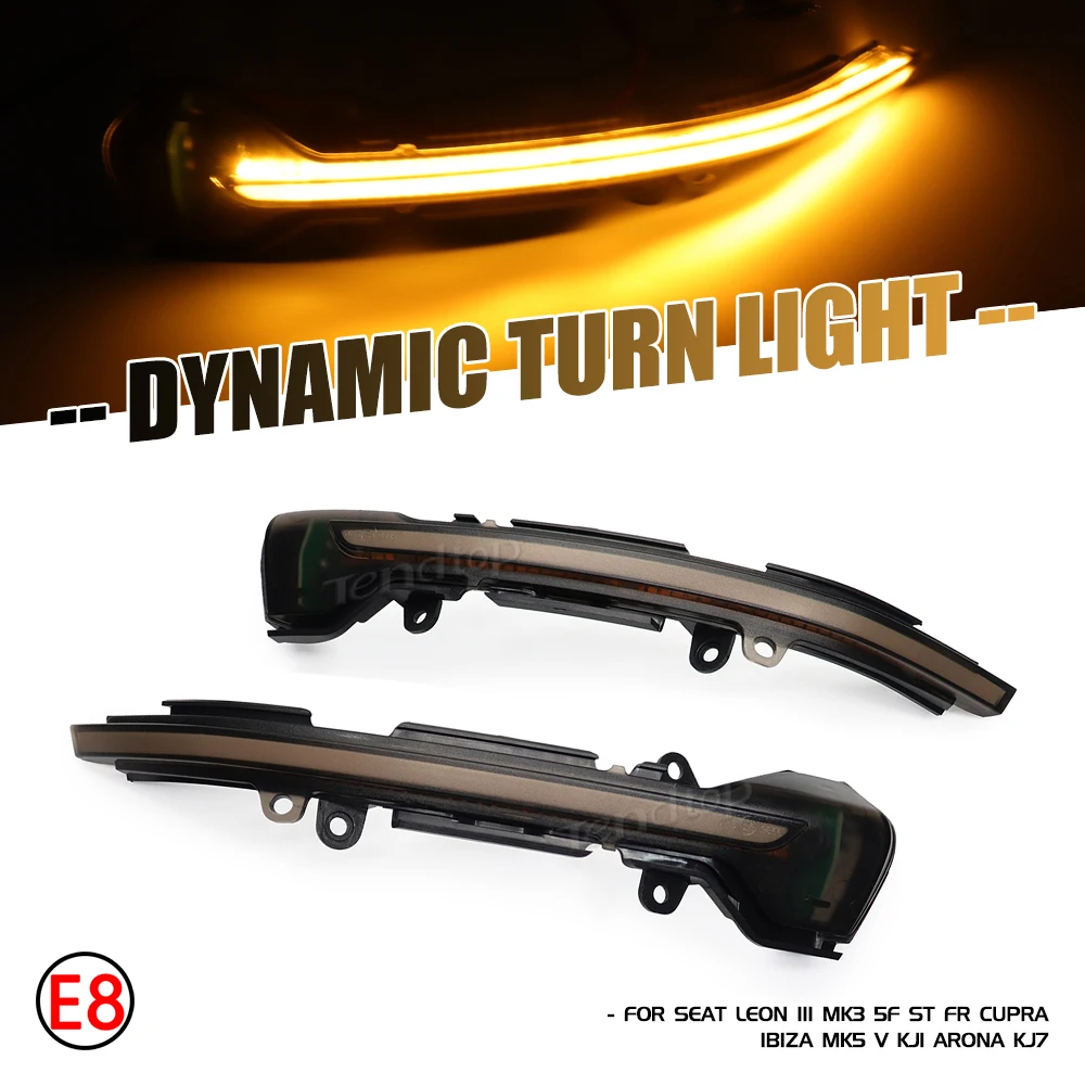 LED Dynamic Blinker Turn Signal Sequential Lights Side Mirror Indicator For SEAT Leon Mk3 5F Ibiza Mk5 KJ Arona 2018