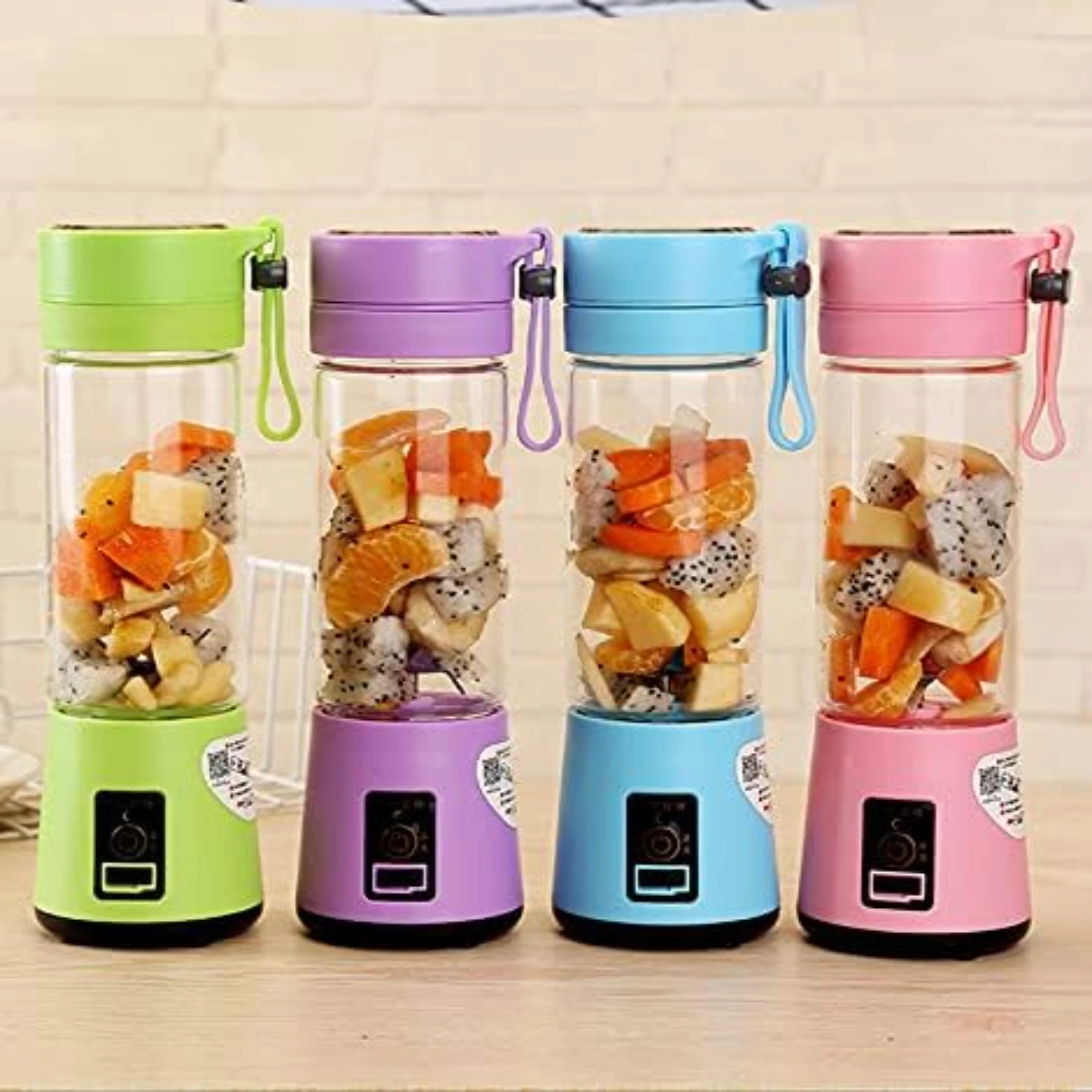 เครื่องปั่นขนาดเล็กแบบพกพาที่เหมาะกับการเดินทางพร้อมความจุ 13 ออนซ์สําหรับปั่นและสมูทตี้ - ชาร์จ USB 2000mAh สําหรับการใช้งานขณะเดินทาง