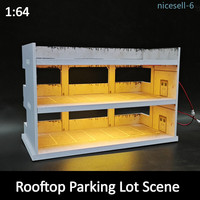 1/64 Diorama Underground Parking Model LED Lighting 3 Tier Die-Cast Car Garage Display Case