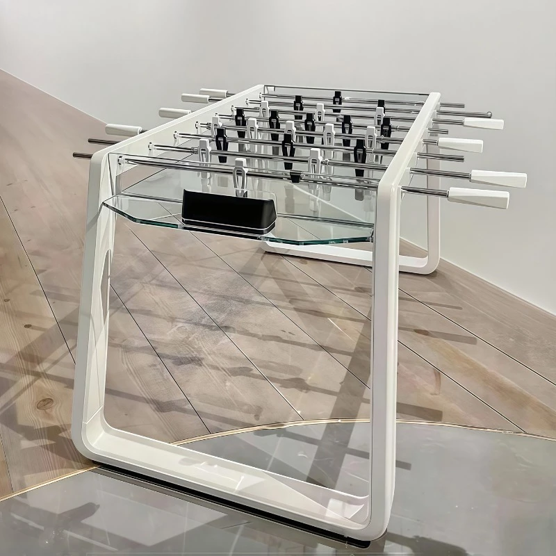 Transparent tempered crystal glass acrylic foosball machine solid wood standard adult double foosball table