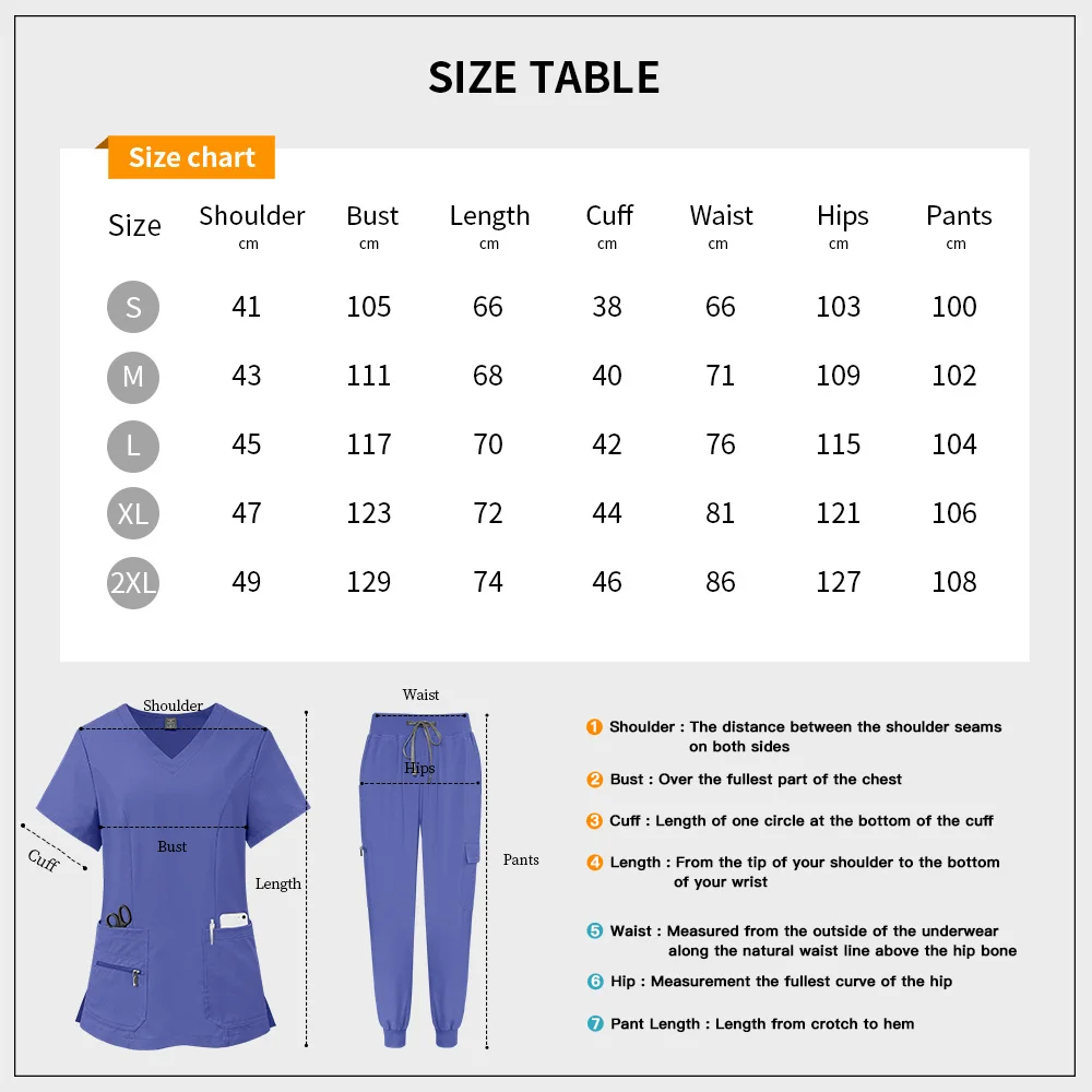 Scrubs Uniform Suit Hospital Doctor Costume Women Health Service Worker Nursing Surgery Set Solid Color Bauty Salon Work Clothes