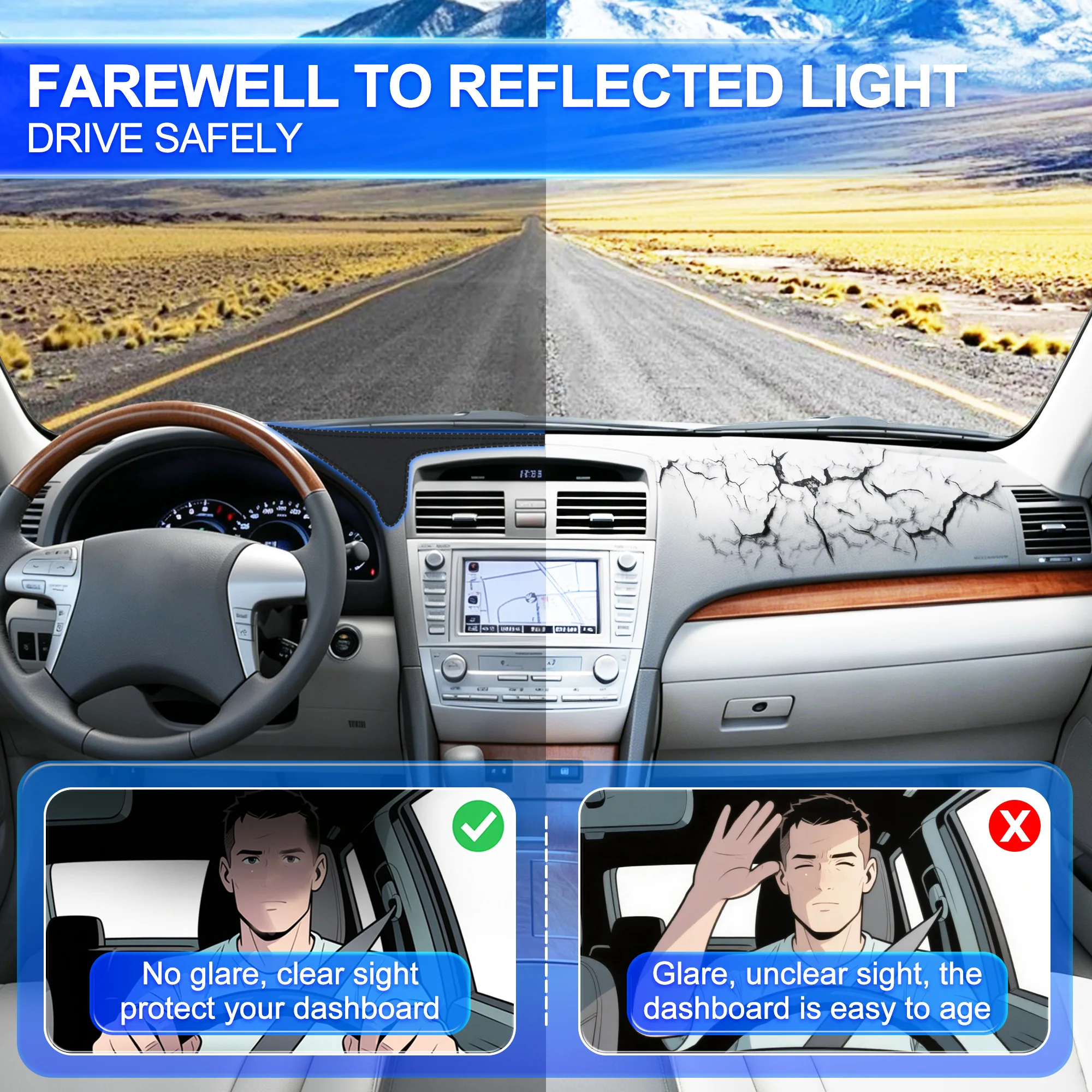 غطاء لوحة القيادة للسيارة - وا - مراجعة Car Anti-Slip Dashboard Mat وسعره