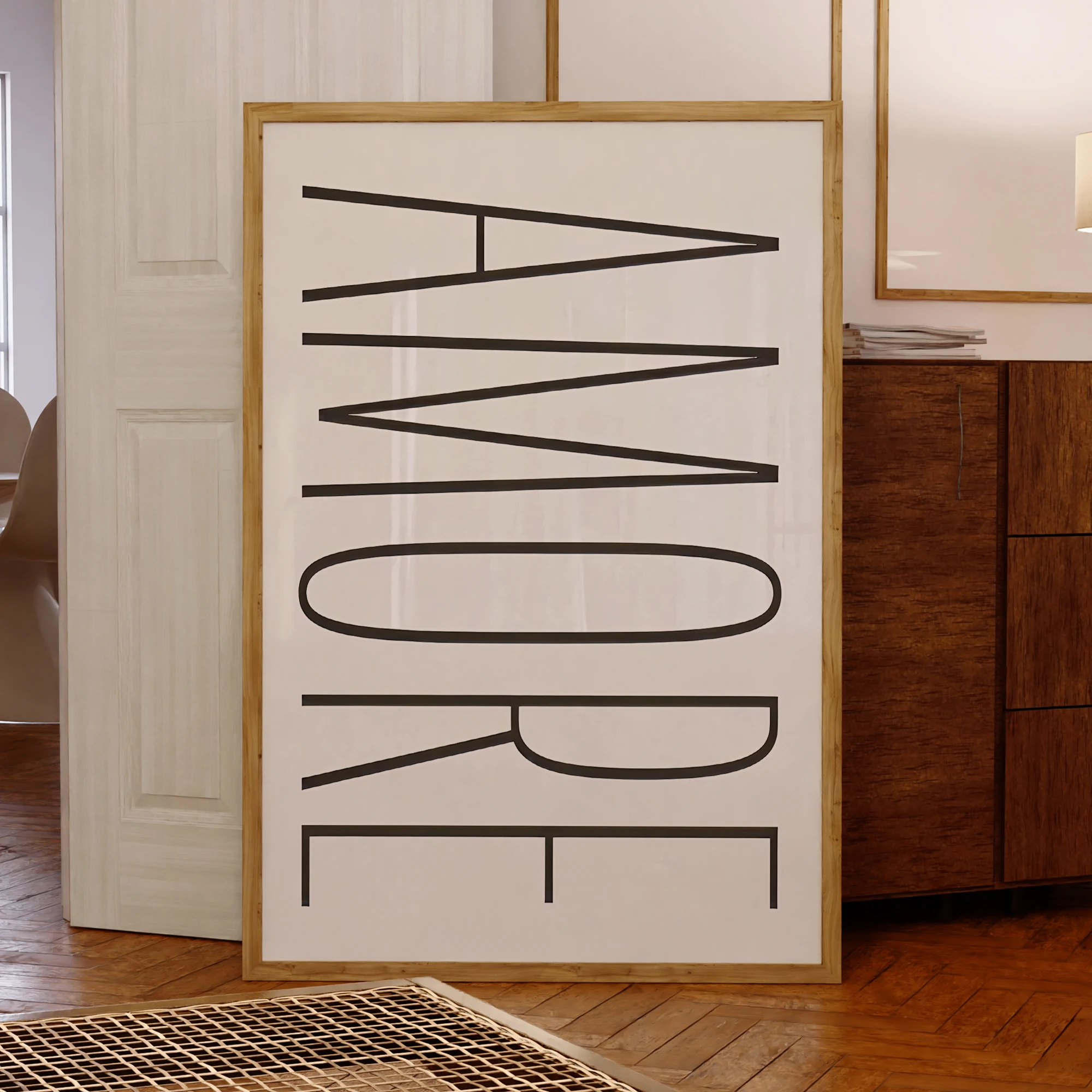 Simple And Stylish Letters Amore Wall Art Prints Canvas Pain