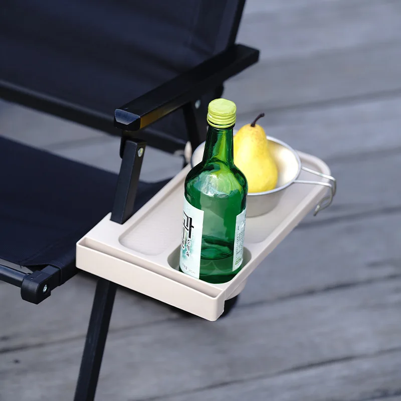 Outdoor Camping Chair Side Storage Tray Recliner Chair Tray Camping Reunion Travel Accessories Folding Universal Cup Holder Tool