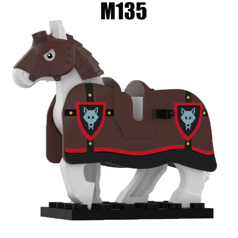 Medieval Military Castle War Horse Building Blocks Green Dragon Forest Wolf Bat Lion Knight War Warrior Accessories Bricks Toys view 4